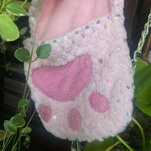 Fleece kitty kat hooded scarf with hand warming paws/pockets & sequin sparkles 💖 - Picture 6 of 10